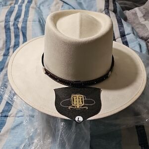 Cream Western Hat with Brown Band